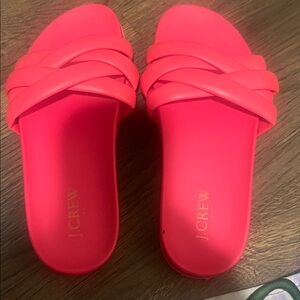 J. Crew Women's Bright Pink Slide Sandals